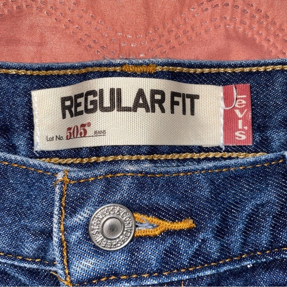 Levi's 505 Blue Straight Jeans Classic Fit - Picture 8 of 10